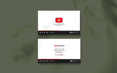 Шаблон визитной карточки YouTube
