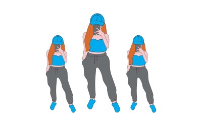 Stylish Selfi Girl Logo design