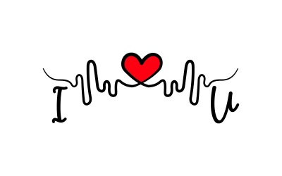 Yaratıcı Seni Seviyorum Sallayarak Logo