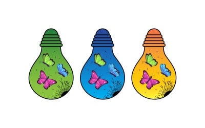 Bombilla Gradian con diseño de logotipo de mariposas.