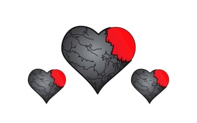 Design creativo del logo del cuore spezzato