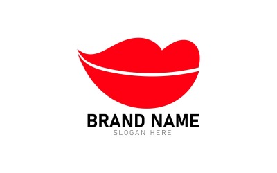Kreativa röda läppar logotypdesign