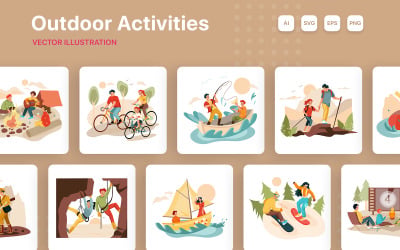 M245_ Pack d&amp;#39;illustrations d&amp;#39;activités de plein air