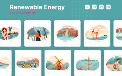 M248_ Illustrationspaket für erneuerbare Energien