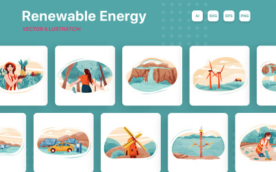M248_ Пакет иллюстраций по возобновляемым источникам энергии