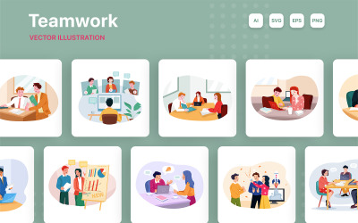 M250_ Business Teamwork Illustration Pack