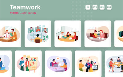 M250_ Business Teamwork Illustration Pack