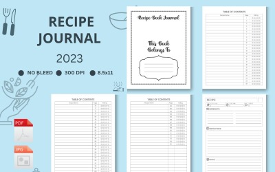 Pianificatore di ricette, diario delle ricette, modello di ricetta