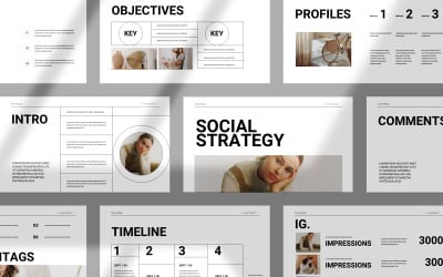PowerPoint-Präsentationsvorlage für soziale Strategie