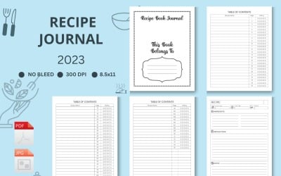 Recipe Planner, Recipe Journal, Recipe Template