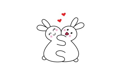 Schattig wit Cartoon logo ontwerp