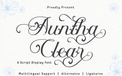 Auntha Clear | Skript teckensnitt