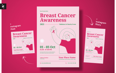 Folleto de concientización sobre el cáncer de mama