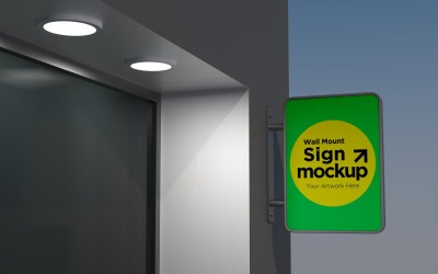 Rectangular Wall Mount Signage Mockup Template 35B