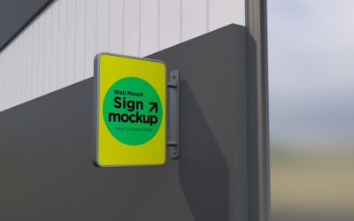 Rectangular Wall Mount Signage Mockup Template 36A