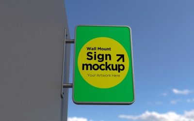 Rectangular Wall Mount Signage Mockup Template 36B