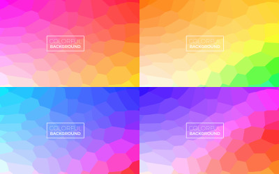Abstract Colorful Low Poly Background Set