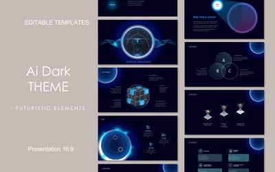 Ai Dark Theme_10 diapositives animées lumineuses