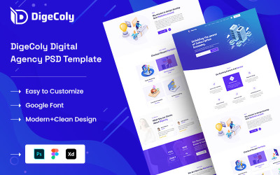 Digecoly Digital Agency PSD-sjabloon