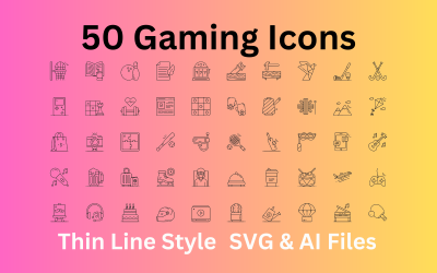 Hobby Icon Set 50 dispositionsikoner - SVG och AI-filer
