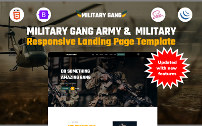 Military Gang – Responsive Landingpage-Vorlage für Armee und Militär