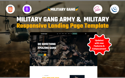 Military Gang – Responsive Landingpage-Vorlage für Armee und Militär