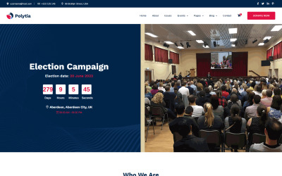 Polytia – Bootstrap HTML5 šablona webových stránek pro politickou stranu