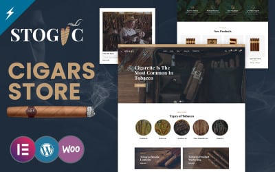 Stogic — тема WooCommerce Elementor для магазина сигар и табачных изделий