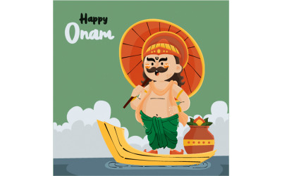 Handgezeichnete Onam-Illustration