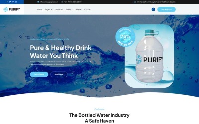 Modelo HTML5 de purificação de serviços de água potável