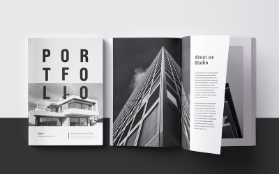 Professionelles, modernes Portfolio-Vorlagen-Layout-Design