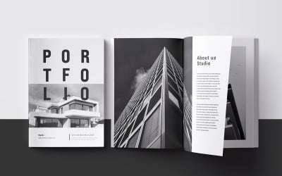 Progettazione professionale del layout del modello di portfolio moderno