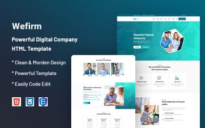 Wefirm – digitális ügynökség üzleti webhelysablonja