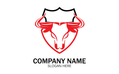 Animal Bull head icon logo vector v11