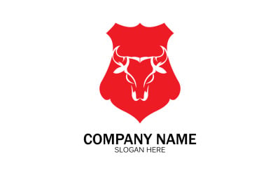 Animal Bull head icon logo vector v12