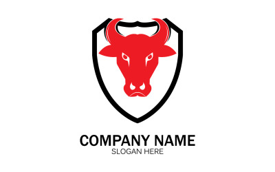 Animal Bull head icon logo vector v19
