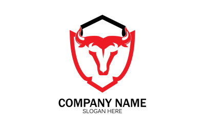 Animal Bull head icon logo vector v29