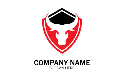 Animal Bull head icon logo vector v34