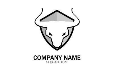 Animal Bull head icon logo vector v6