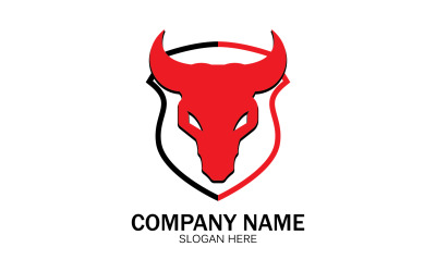 Animal Bull tête icône logo vecteur v7