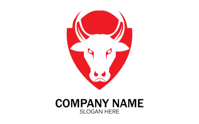 Animal cabeza de toro icono logo vector v20