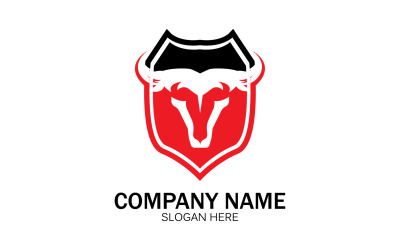 Animal cabeza de toro icono logo vector v26