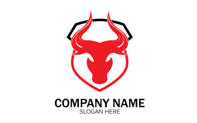 Animal cabeza de toro icono logo vector v37