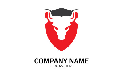 Animal cabeza de toro icono logo vector v41