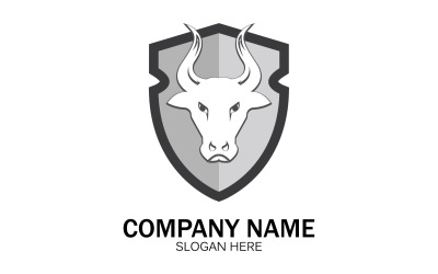 Animale Testa di toro icona logo vettoriale v22