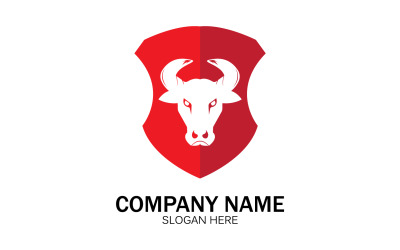 Dierlijke stier hoofd pictogram logo vector v17