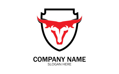 Dierlijke stier hoofd pictogram logo vector v27