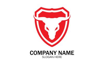 Dierlijke stier hoofd pictogram logo vector v2