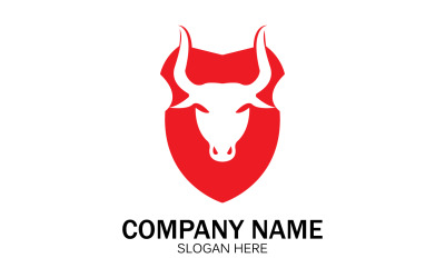 Dierlijke stier hoofd pictogram logo vector v36