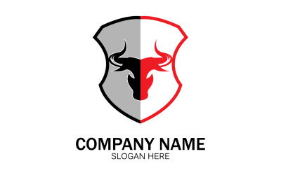 Dierlijke stier hoofd pictogram logo vector v38